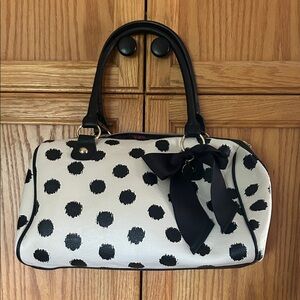 Betsey Johnson Black and White Polka Dot Satchel